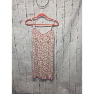 Y2K Babydoll Slip Dress XS Lace Trim Coquette‎ Floral Fairy Romantic Mini Modal